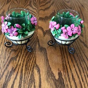 HP🎉NWOT! Set of 2 floral votive holders🎉HP